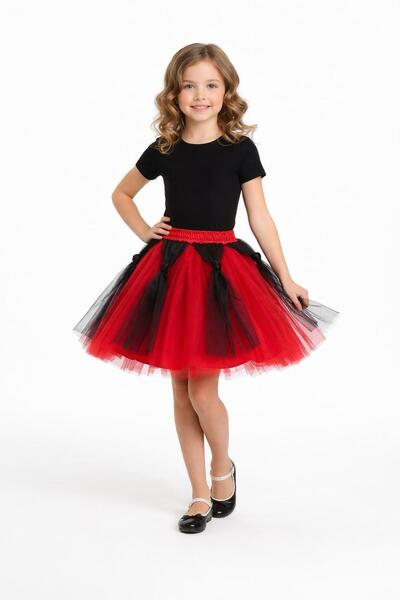 Kuraff Giyim Tulle Detailled Show Skirt Suitable for April 23, October 29, Sp...