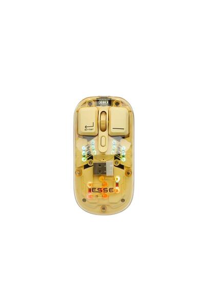 Esse Transparent Wireless RGB Mouse - Yellow