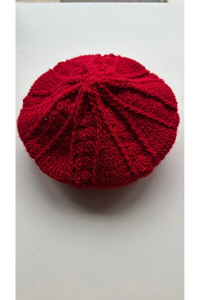 POFUDUK Hand Knitted Painter Beret Hat Pfdkb3 Red