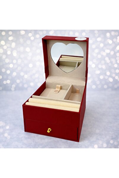 velve Jewelry box with mirror and compartments – eco-leather, elegant design