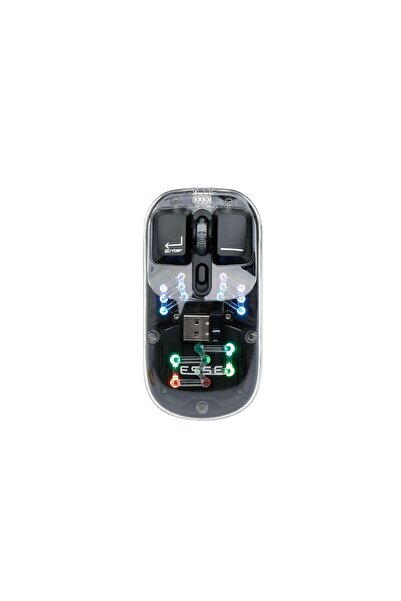 Esse Transparent Wireless RGB Mouse - Black