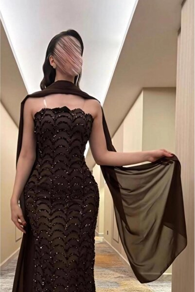 Genenic brown evening dress