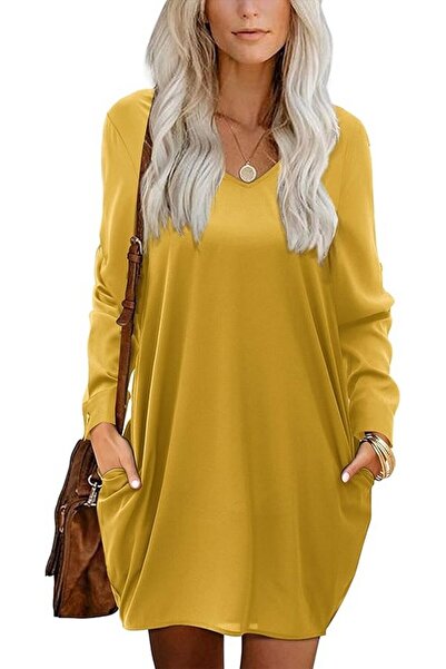 Beluring Tunica dama V-Neck, galben, marime L,