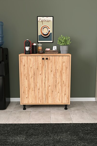 DEKORFİM DF13101 Lotus 2 Kapaklı Çok Amaçlı Mutfak Dolabı Kiler Kahve Köşesi ...