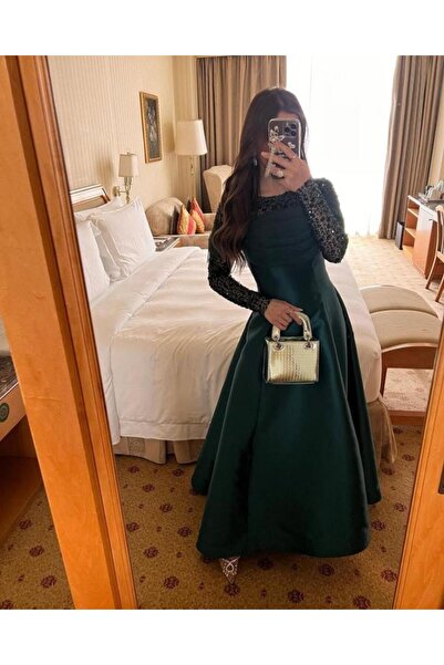 Genenic فستان زيتي أنيق