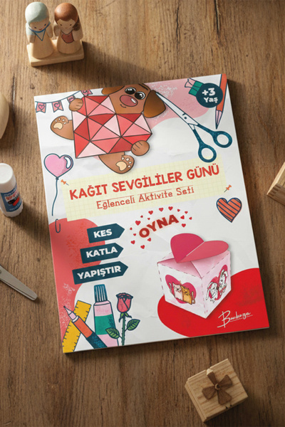 Bunbaza 3 Boyutlu Sevgililer Günü Figürleri – Kes Yapıştır Aktivite Seti - Ço...