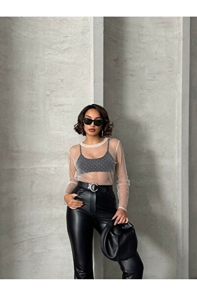 Desingadd Puantiyeli Tül Bluz