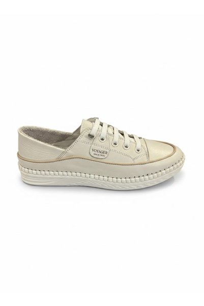 Voyager V26Ya-0536 Ecru Skin Leather Comfort Women's Shoes