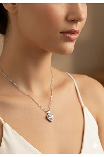 REBRAND Steel Mini Heart Pattern Stylish Silver Necklace