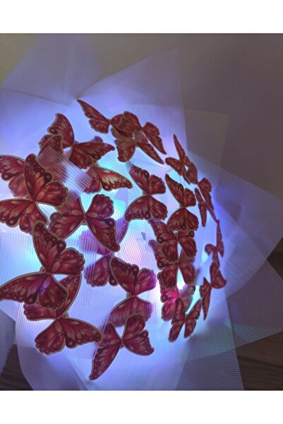 MEDUSAART Işıklı Kelebek buketi 24 Kelebekli led ışıklı kelebek buketi