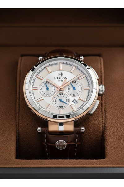 Hislon Brown Leather Cord Men's Wristwatch Dt202T-02Kr