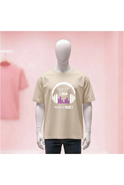 Vordevia Printed Crew Neck Wide Fit Unisex Tshirt