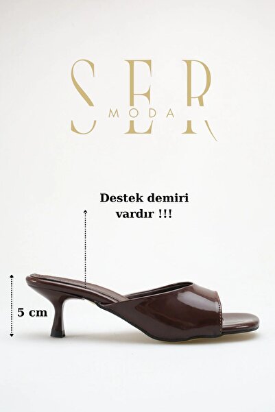 sermoda Women's Heeled Slippers - 5 cm Thin Heel, Closed Toe Women's Slippers...