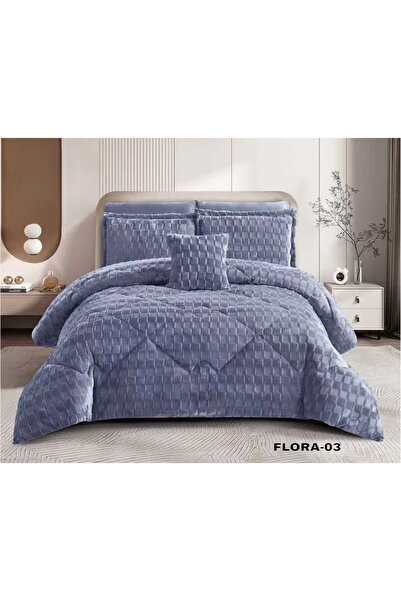 Red Rose Double winter duvet cover set in velvet and faux fur with a royal de...