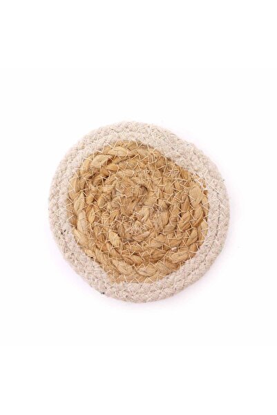 OEM Jute and Cotton Napkin for Glasses with White Border, India, 10 cm, 4 pcs