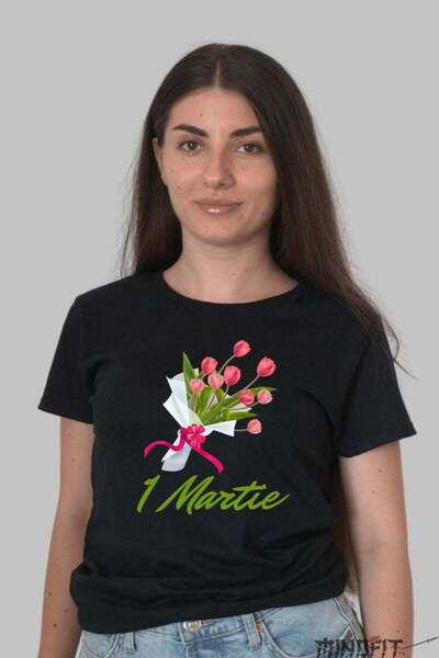 GILDAN Tricou 1 Martie Buchet De Lalele Roz Dama