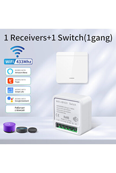 Choice مفتاح إضاءة ذكي لاسلكي بتقنية واي فاي من تويا، يعمل بتردد 433 ميجاهرتز...