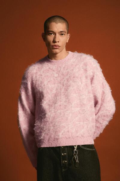 Bershka Bisiklet yaka baskılı kazak