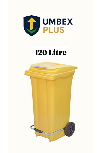 UMBEX PLUS Plastik Metal Pedallı Çöp Konteyneri 120 Litre Konteyner - Isıya D...