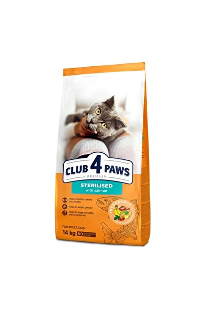 Kormotech Club 4 Paws Cat Sterilized - Hrana uscata premium - Somon - 14kg