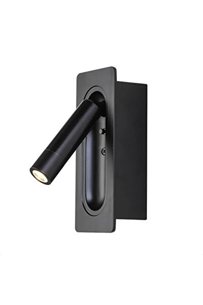 Muga LUX YATAK BAŞI OKUMA LAMBASI LEDLİ SİYAH KASALI APLİK İÇ MEKAN DUVAR ALA...