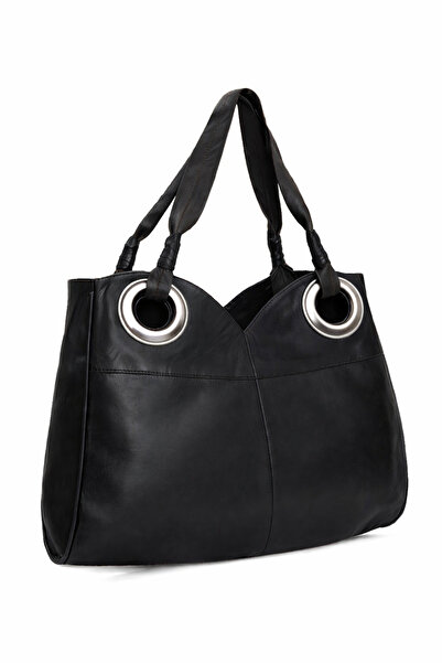 fubileather Aura Genuine Leather Shoulder Bag with Metal Ring