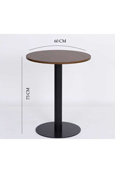 Arnohome Modern round side table with a black metal base – a stylish and ligh...