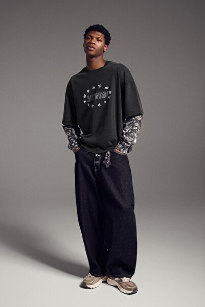 Bershka Çift baskılı uzun kollu tişört