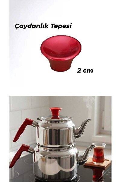 ÇEÇEN HOME (1 Adet) Kırmızı Çaydanlık Tepesi, Çaydanlık Topuzu, Çaydanlık Yed...