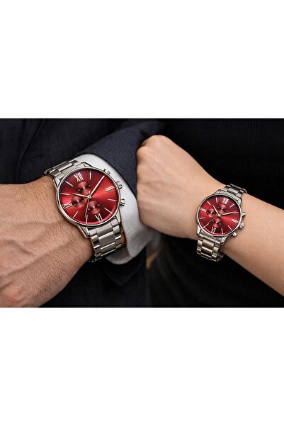 LOOQ Steel Cord Lover Combination Women's & Men's Wristwatch in Heart Box