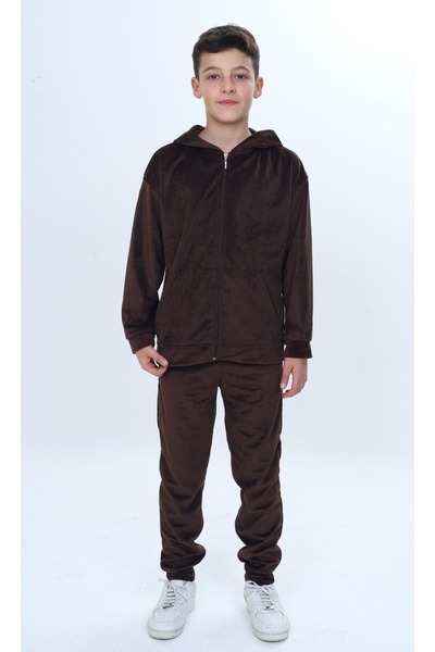 Toontoy Boys' 2-Piece Set: Hooded Zipper Sweatshirt & Jogger Sweatpants with ...
