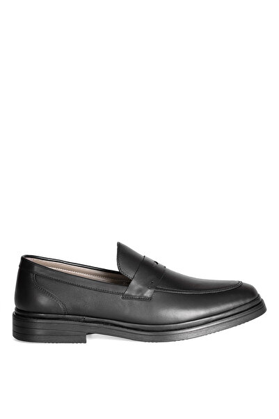SOLMAZ Dimport 308 Black Genuine Leather Men's Shoes