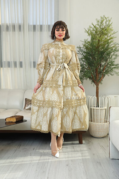 Warazan فستان مشجر باكمام طويله