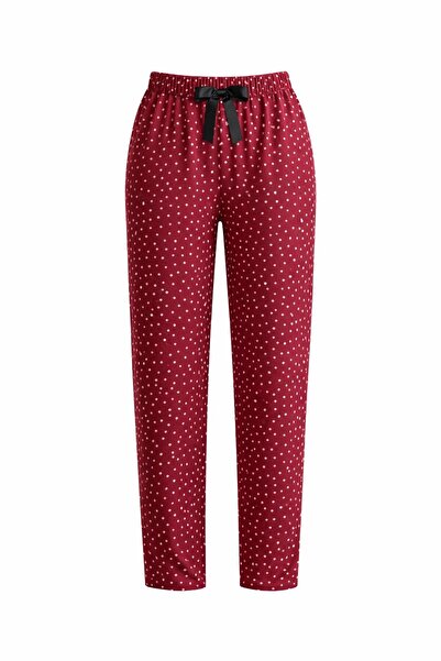 LİLORA Premium French Velvet Polka Dot Patterned Women's Pajama Bottoms Comfo...