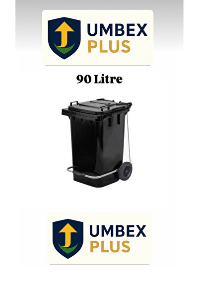 UMBEX PLUS Umbex Tıbbi Atık Plastik Pedallı Çöp Konteyneri 90 Litre Plastik K...