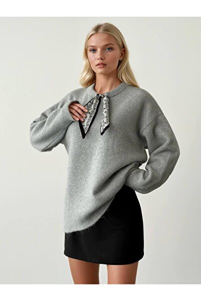 Coral سترة مع وشاح 5117 رمادي