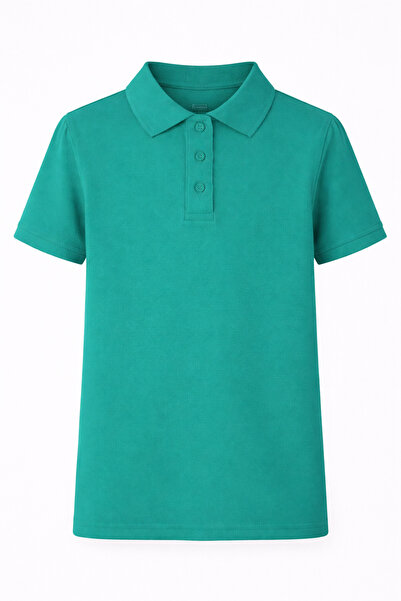 OEM Tricou scoala cu maneca scurta, FETE, tip polo, JADE