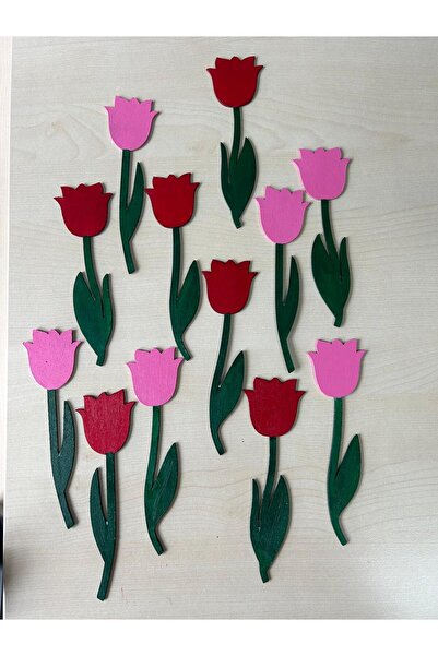 Butik Center Tulip Design Wooden Bookmarks Set of 12 - Hand Painted Gift Spec...