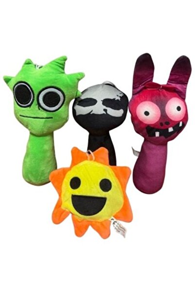 OEM Set de 4 jucării de pluș Sprunki, 20 cm, multicolore