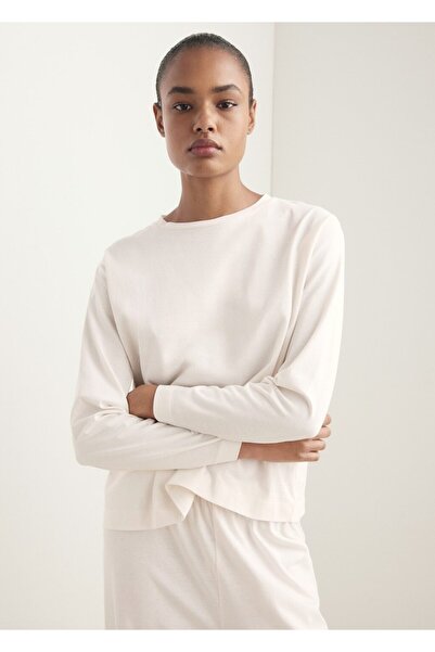 MANGO Woman Düz pamuklu iki parça pijama