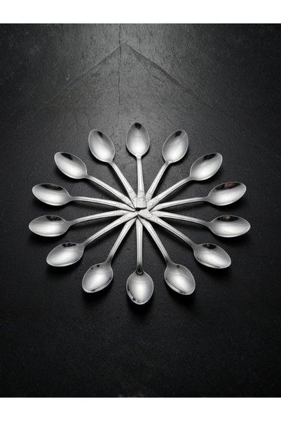 First Snowflake Set of 12 Stainless Steel Teaspoons - Anti-Tarnish Set with Crescent and Star Motifs