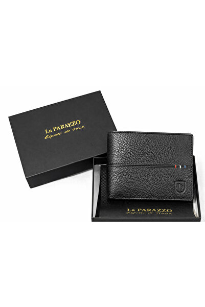 La Parazzo 100% Genuine Leather Men’s Wallet – Premium Black Bifold with ID W...