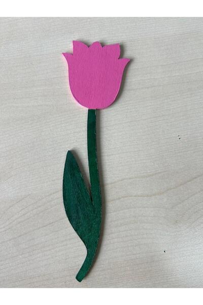 Butik Center علامة كتاب خشبية مرسومة يدويًا على شكل زهرة التوليب - علامة كتاب...