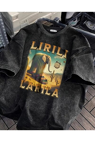 Le Savu Прати Lirili Larila з принтом Unisex Oversize Vintage футболка