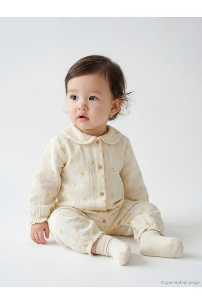 LC Waikiki ESVAB'dan Seçimler Fırfırlı Çiçek Baskılı Müslin Kız Bebek Tulum