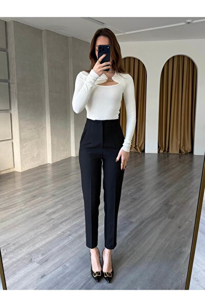 Coral Gizli Cepli Pantolon 5926 Siyah