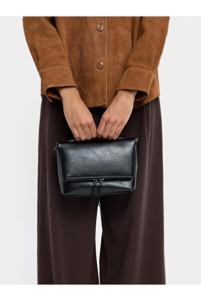 PARFOIS Çatlak Efektli Kapaklı Parti Çantası