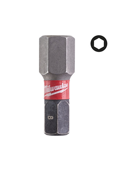 Milwaukee Biți HEX pentru șurubelnițe SHOCKWAVE™ IMPACT DUTY HEX 8 25mm, 2 bu...