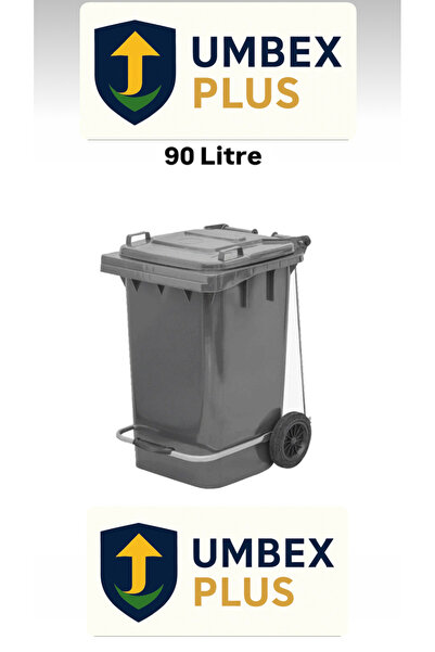 UMBEX PLUS Umbex Tıbbi Atık Plastik Pedallı Çöp Konteyneri 90 Litre Plastik K...