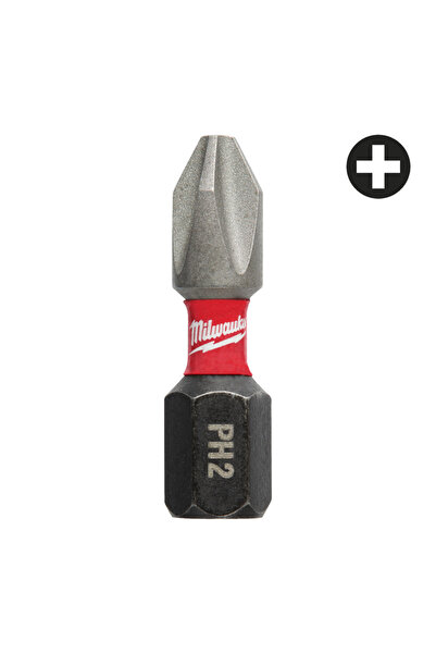 Milwaukee Biți PH pentru șurubelnițe SHOCKWAVE™ IMPACT DUTY PH2 25 mm - 2 buc...